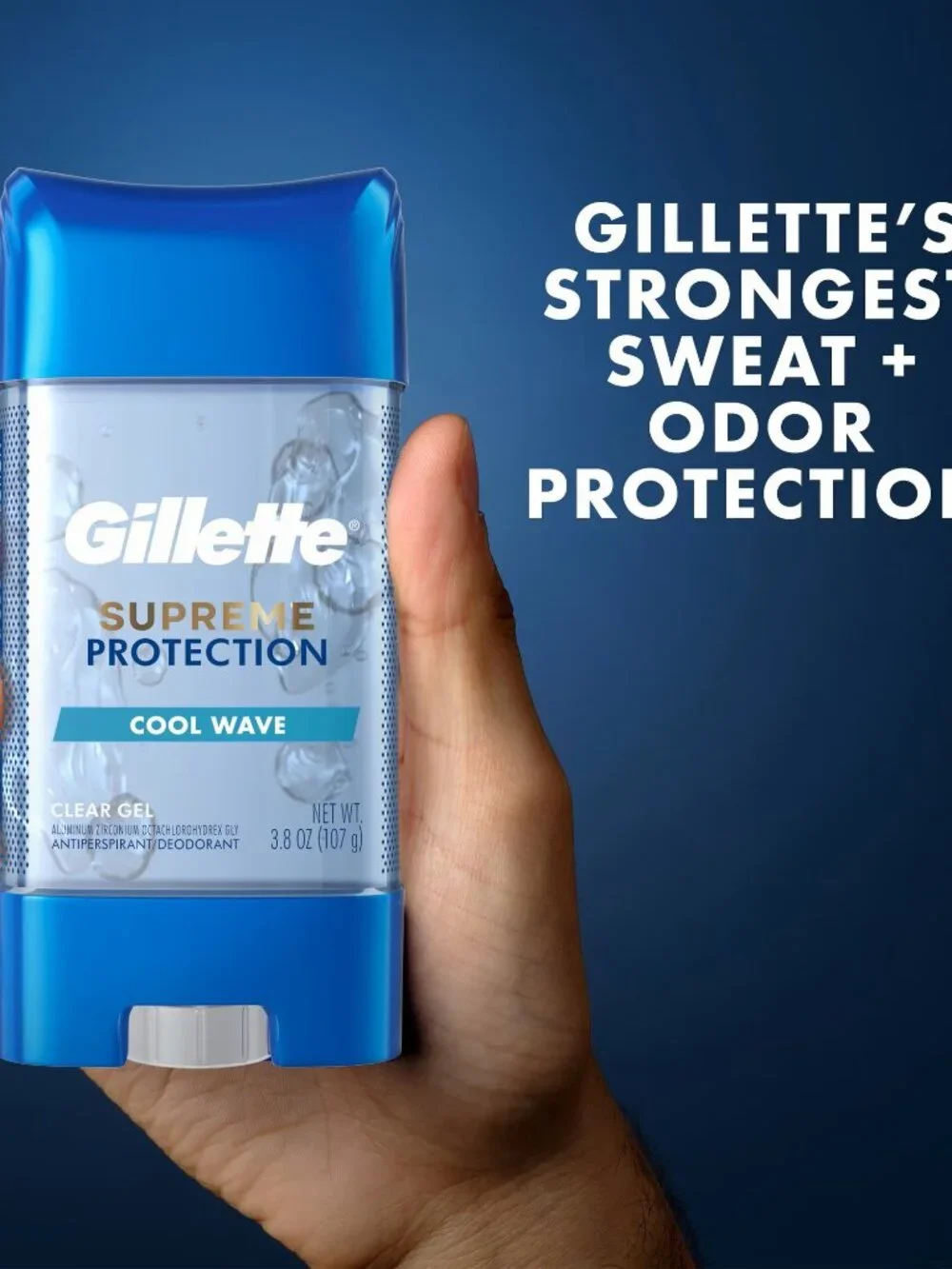 5-Pack Gillette Supreme Protection Antiperspirant Clear Gel Cool Wave 3.8 oz